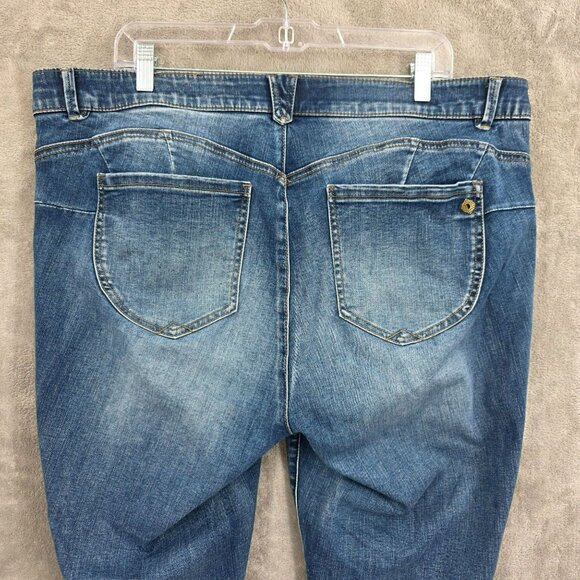 Democracy Absolution Mid Rise Jeans 20W Distress Detail Ankle Skimmer Plus Size - Picture 13 of 14